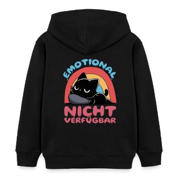 Emotional nicht verfügbar – schwarze Katze - Kinder Organic Hoodie Mini Cruiser von Stanley/Stella - Schwarz - Hinten - AI Model Kid Male (0cm)