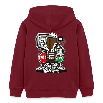 CHOCOLAT STREET - cadeau de bande dessinée comique drôle - Sweat à capuche enfant bio Stanley/Stella - bordeaux - Dos - AI Model Kid Female (0cm)