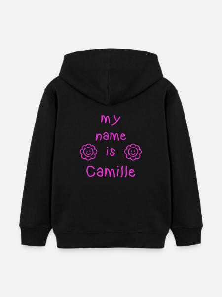 CAMILLE MY NAME IS - Kids Organic Hoodie by Stanley/Stella - black