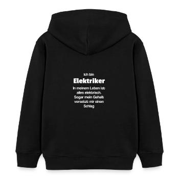 Gehalt Schlag Elektriker witzige Sprüche lustig - Kinder Organic Hoodie Mini Cruiser von Stanley/Stella - Schwarz - Hinten - AI Model Kid Male (0cm)