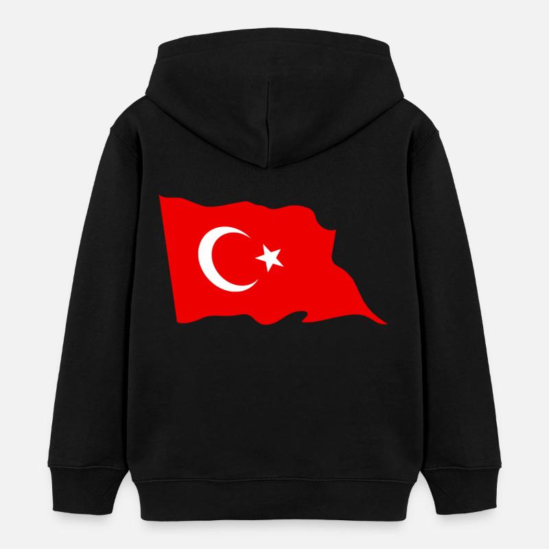 drapeau Turquie - Sweat à capuche enfant bio Stanley/Stella - noir
