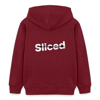 en tranche - Sweat à capuche enfant bio Stanley/Stella - bordeaux - Dos - AI Model Kid Female (0cm)