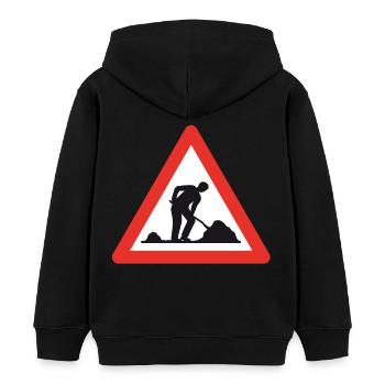 Caution road work! - Kids Organic Hoodie by Stanley/Stella - black - Back - AI Model Kid Male (0cm)