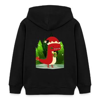 Dinosaurier Dino Geschenk Weihnachten Ugly Sweater - Kinder Organic Hoodie Mini Cruiser von Stanley/Stella - Schwarz - Hinten - AI Model Kid Male (0cm)