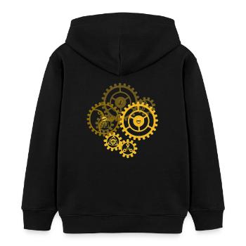 Zahnraeder Steampunk - Kinder Organic Hoodie Mini Cruiser von Stanley/Stella - Schwarz - Hinten - AI Model Kid Male (0cm)