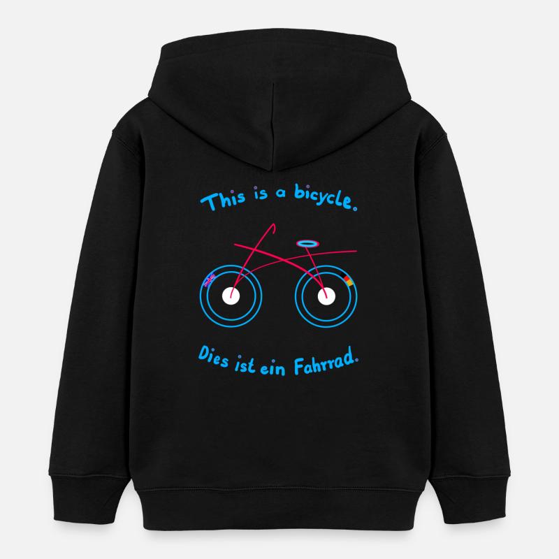 Le vélo en anglais. - Sweat à capuche enfant bio Stanley/Stella - noir