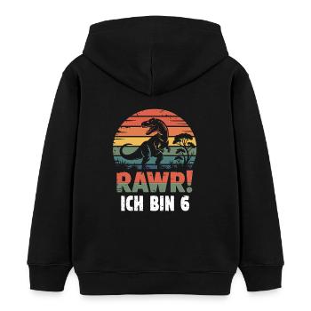 Rawr ! 6 ans enfant - Sweat à capuche enfant bio Stanley/Stella - noir - Dos - AI Model Kid Male (0cm)