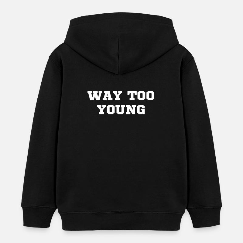 trop jeune - Sweat à capuche enfant bio Stanley/Stella - noir