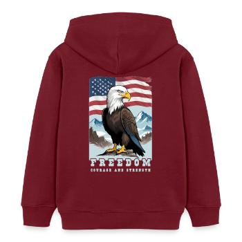 Bald eagle - Kids Organic Hoodie by Stanley/Stella - burgundy - Back - AI Model Kid Female (0cm)