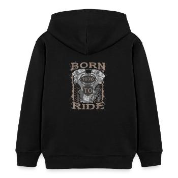 Born to Ride motorcycle 1976 - Kinder Organic Hoodie Mini Cruiser von Stanley/Stella - Schwarz - Hinten - AI Model Kid Male (0cm)