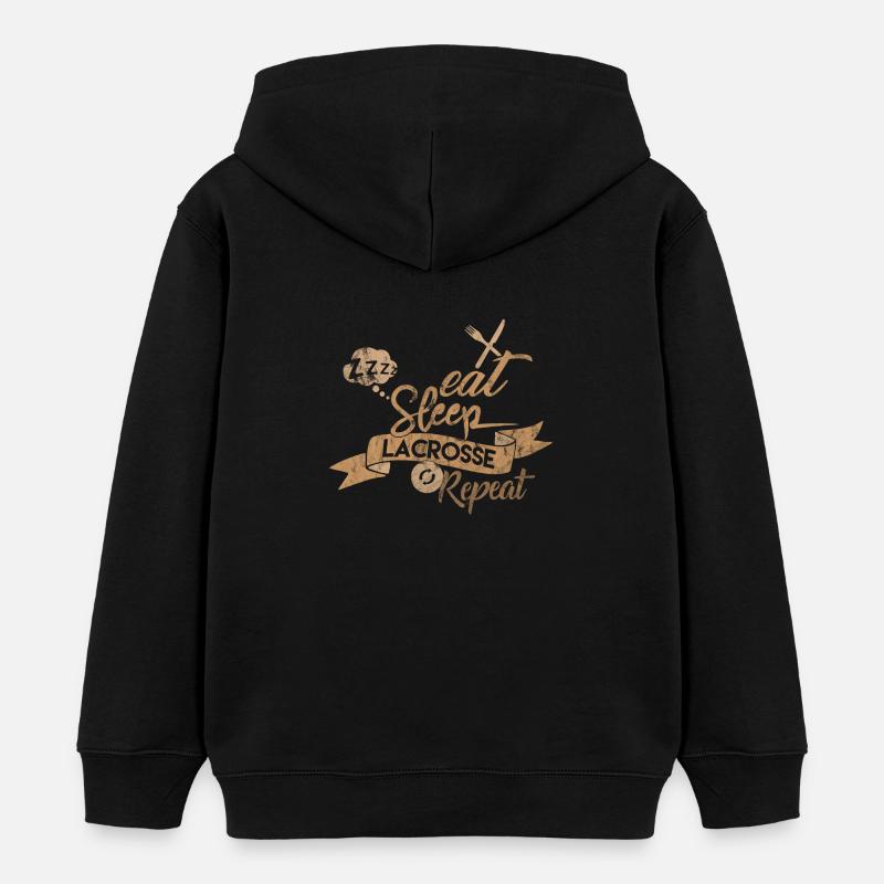 EAT SLEEP CROSSE REPEAT - Sweat à capuche enfant bio Stanley/Stella - noir