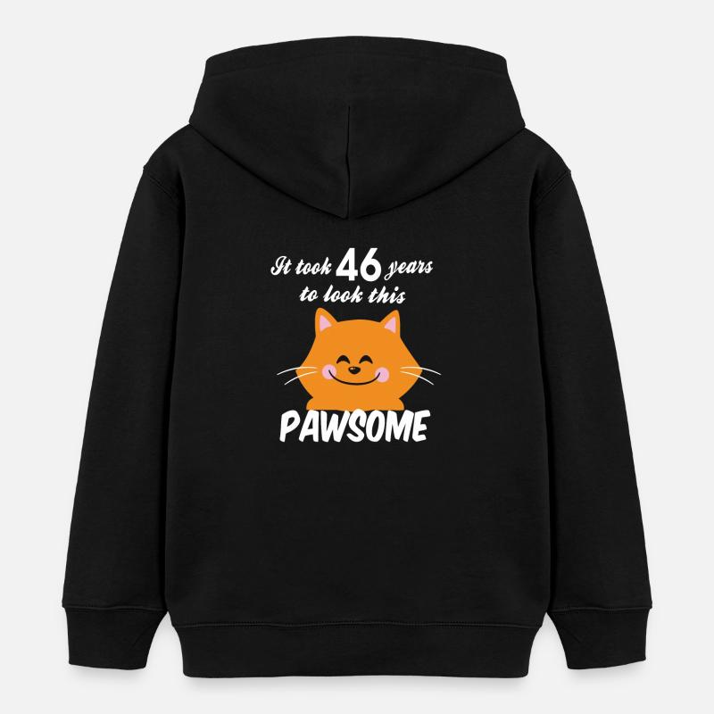 Il a fallu 46 ans pour regarder ce pawsome - Sweat à capuche enfant bio Stanley/Stella - noir