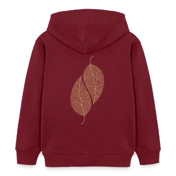 Leaves Decorative - Kids Organic Hoodie by Stanley/Stella - burgundy - Back - AI Model Kid Female (0cm)
