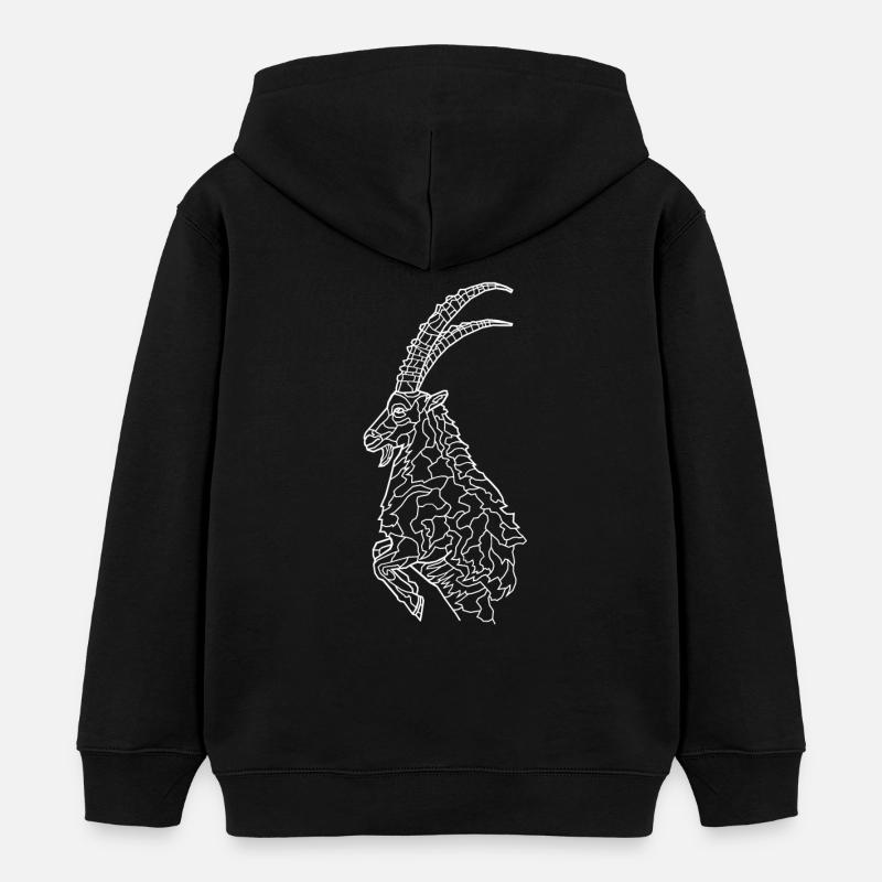 Capricorne blanc - Sweat à capuche enfant bio Stanley/Stella - noir