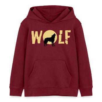 wolf_092011_c_2c - Sweat à capuche enfant bio Stanley/Stella - bordeaux - Devant - AI Model Kid Female (0cm)