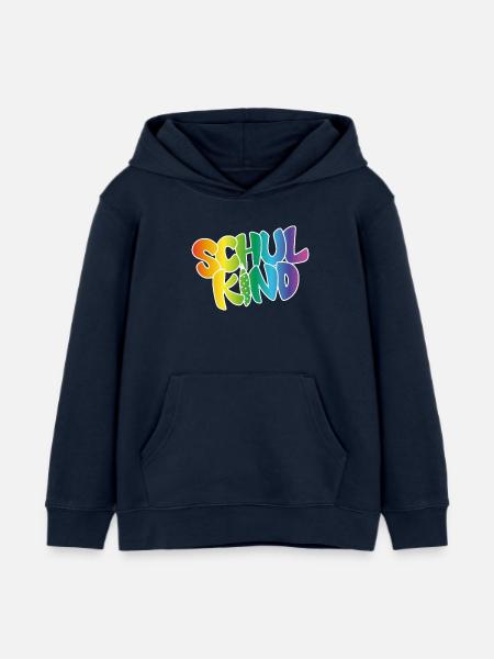 Schulkind Regenbogenfarben - Kinder Organic Hoodie Mini Cruiser von Stanley/Stella - Navy