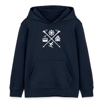 SKI - Kinder Organic Hoodie Mini Cruiser von Stanley/Stella - Navy - Vorne - AI Model Kid Male (0cm)