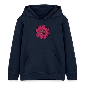 Blume Blüte rot pink violett - Kinder Organic Hoodie Mini Cruiser von Stanley/Stella - Navy - Vorne - AI Model Kid Male (0cm)