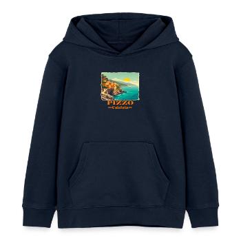 Pizzo Calabria orange - Kids Organic Hoodie by Stanley/Stella - navy - Front - AI Model Kid Male (0cm)