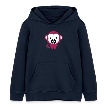 monkey with soother - Kids Organic Hoodie by Stanley/Stella - navy - Front - AI Model Kid Male (0cm)