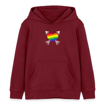 Arc-en-ciel - Sweat à capuche enfant bio Stanley/Stella - bordeaux - Devant - AI Model Kid Female (0cm)