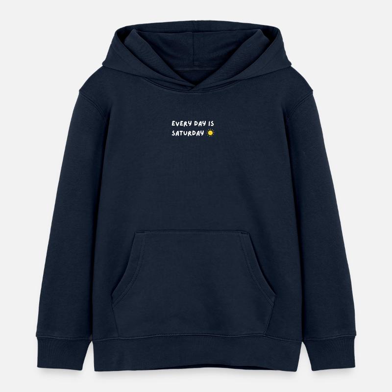 Tous les jours sont Samedi Dimanche Week-end Férié Gratuit - Sweat à capuche enfant bio Stanley/Stella - bleu marine
