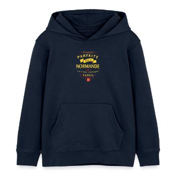 NORMANDE parfaite Femme - Sweat à capuche enfant bio Stanley/Stella - bleu marine - Devant - AI Model Kid Male (0cm)