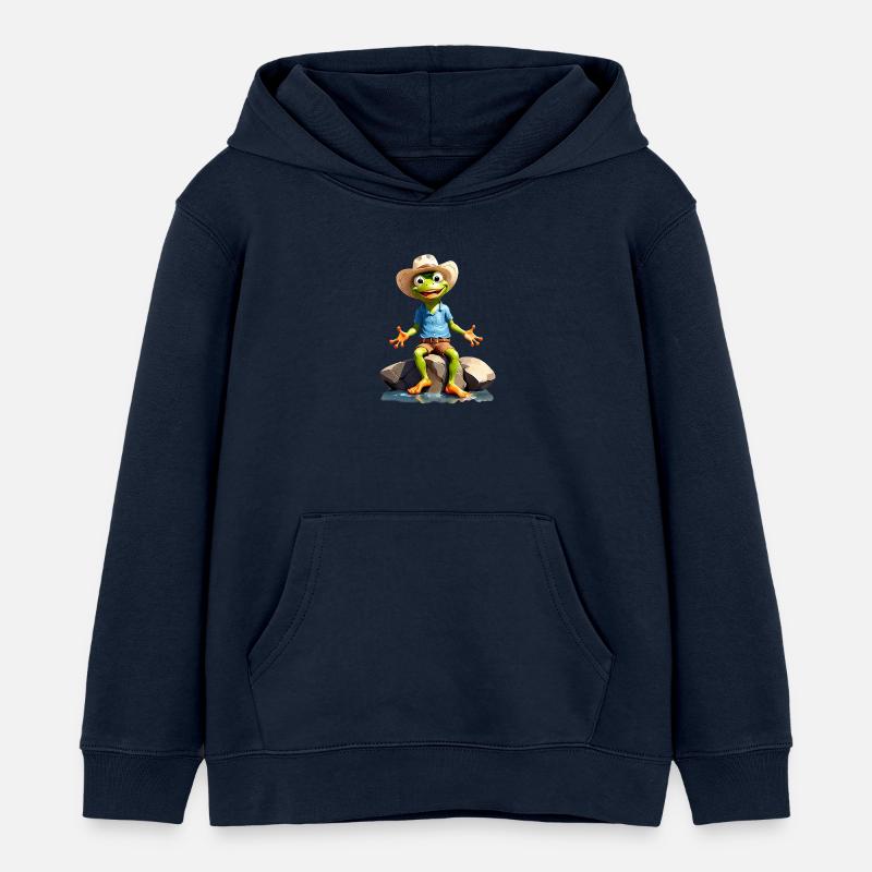 Garde forestier de rivière - Sweat à capuche enfant bio Stanley/Stella - bleu marine