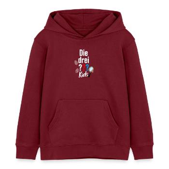 Die Drei ??? Kids Logo und Gadgets - Kinder Organic Hoodie Mini Cruiser von Stanley/Stella - Burgunderrot - Vorne - AI Model Kid Female (0cm)