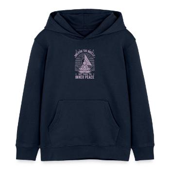 Segeln Yoga The Breeze Inner Peace - Kinder Organic Hoodie Mini Cruiser von Stanley/Stella - Navy - Vorne - AI Model Kid Male (0cm)