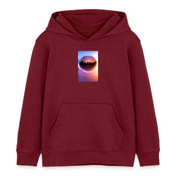 Ville de Kugel - Sweat à capuche enfant bio Stanley/Stella - bordeaux - Devant - AI Model Kid Female (0cm)
