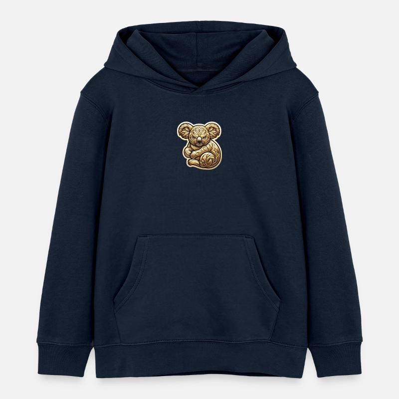 Koala doré - Sweat à capuche enfant bio Stanley/Stella - bleu marine