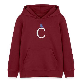 letter C - Kids Organic Hoodie by Stanley/Stella - burgundy - Front - AI Model Kid Female (0cm)