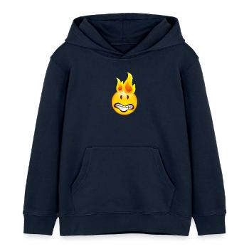 Smiley Burning - Kinder Organic Hoodie Mini Cruiser von Stanley/Stella - Navy - Vorne - AI Model Kid Male (0cm)