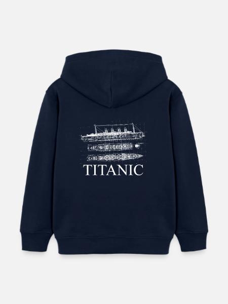 Pläne der Titanic - Kinder Organic Hoodie Mini Cruiser von Stanley/Stella - Navy