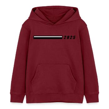 2025 Jahr - Kinder Organic Hoodie Mini Cruiser von Stanley/Stella - Burgunderrot - Vorne - AI Model Kid Female (0cm)