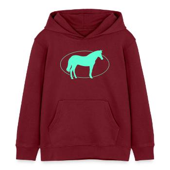 Pferd Horse - Kinder Organic Hoodie Mini Cruiser von Stanley/Stella - Burgunderrot - Vorne - AI Model Kid Female (0cm)