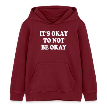 it's okay to not be okay - Sweat à capuche enfant bio Stanley/Stella - bordeaux - Devant - AI Model Kid Female (0cm)