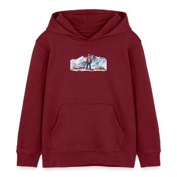 Snowboarder in den Bergen Snowboarder in the - Kinder Organic Hoodie Mini Cruiser von Stanley/Stella - Burgunderrot - Vorne - AI Model Kid Female (0cm)