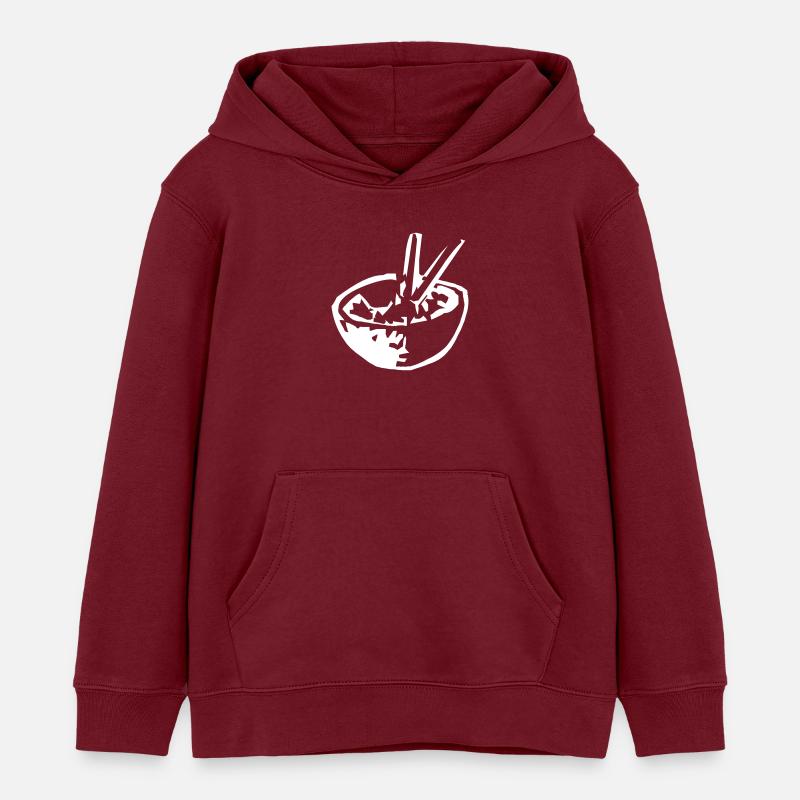 Énaille avec repas - Sweat à capuche enfant bio Stanley/Stella - bordeaux
