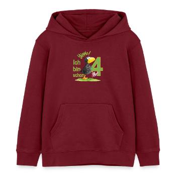 Der Kleine Rabe Socke Yippie Ich Bin Schon Vier - Kinder Organic Hoodie Mini Cruiser von Stanley/Stella - Burgunderrot - Vorne - AI Model Kid Female (0cm)