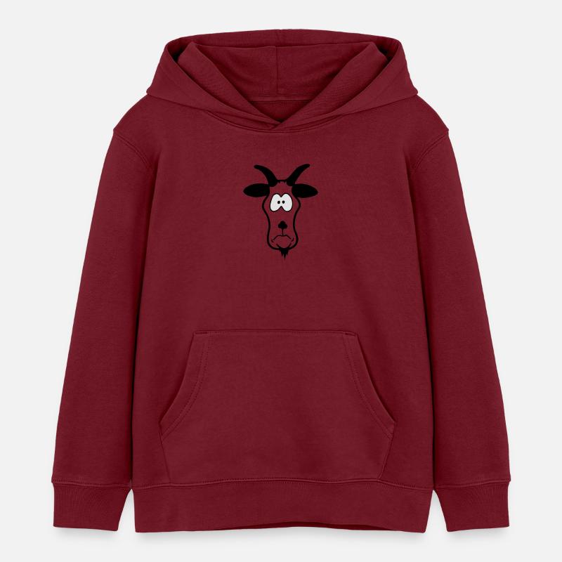 Tierkopp: dummer Ziegenbock - Sweat à capuche enfant bio Stanley/Stella - bordeaux