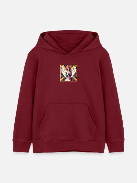 Schutzengel Pop-Art - Kinder Organic Hoodie Mini Cruiser von Stanley/Stella - Burgunderrot
