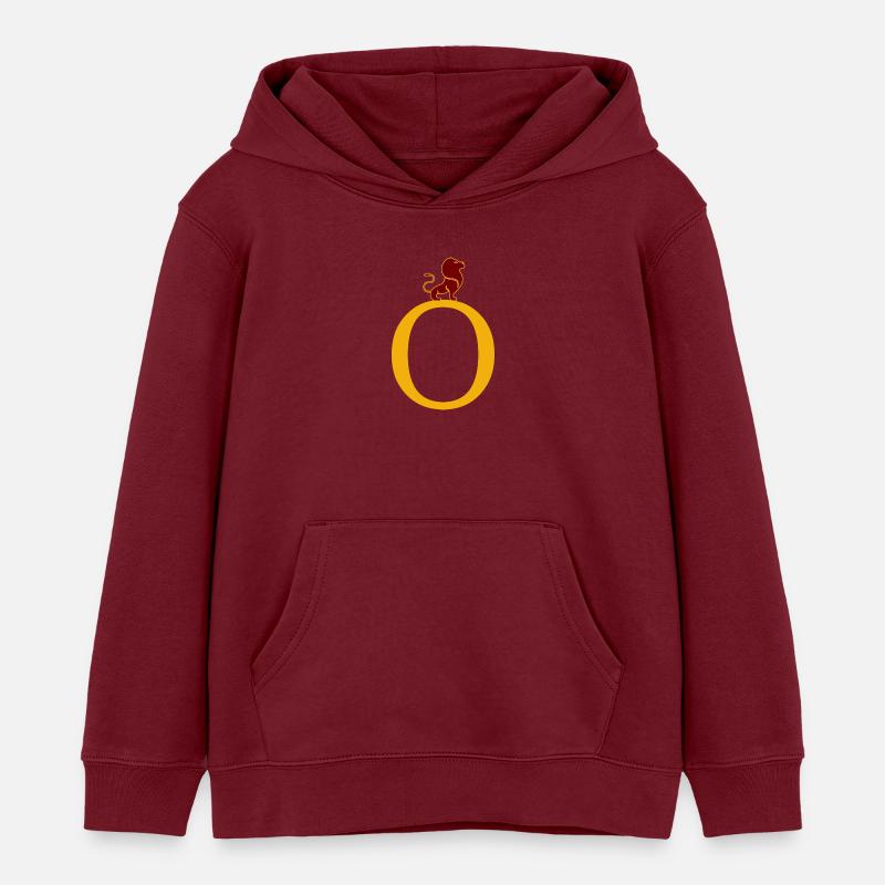 lettre O - Sweat à capuche enfant bio Stanley/Stella - bordeaux