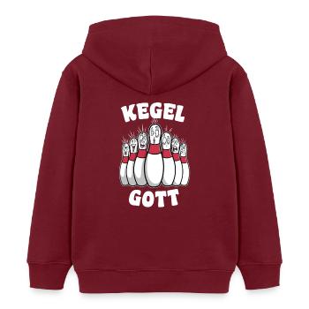 Kegel Gott - Kinder Organic Hoodie Mini Cruiser von Stanley/Stella - Burgunderrot - Hinten - AI Model Kid Female (0cm)