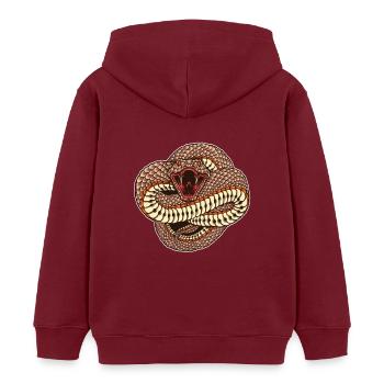 Snake Schlange Tattoo - Kinder Organic Hoodie Mini Cruiser von Stanley/Stella - Burgunderrot - Hinten - AI Model Kid Female (0cm)