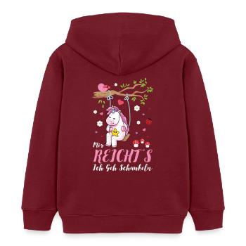 Donnez-moi un cadeau de licorne à bascule - Sweat à capuche enfant bio Stanley/Stella - bordeaux - Dos - AI Model Kid Female (0cm)