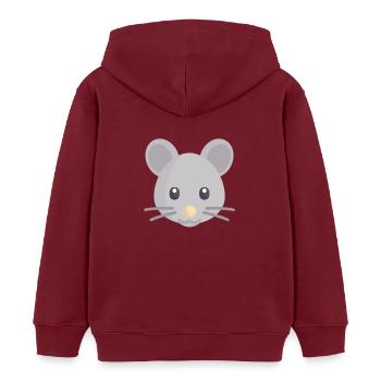 souris grise douce - Sweat à capuche enfant bio Stanley/Stella - bordeaux - Dos - AI Model Kid Female (0cm)