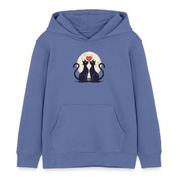 zwei katzen mit Herz 2 - Kinder Organic Hoodie Mini Cruiser von Stanley/Stella - Blau - Vorne - AI Model Kid Male (0cm)