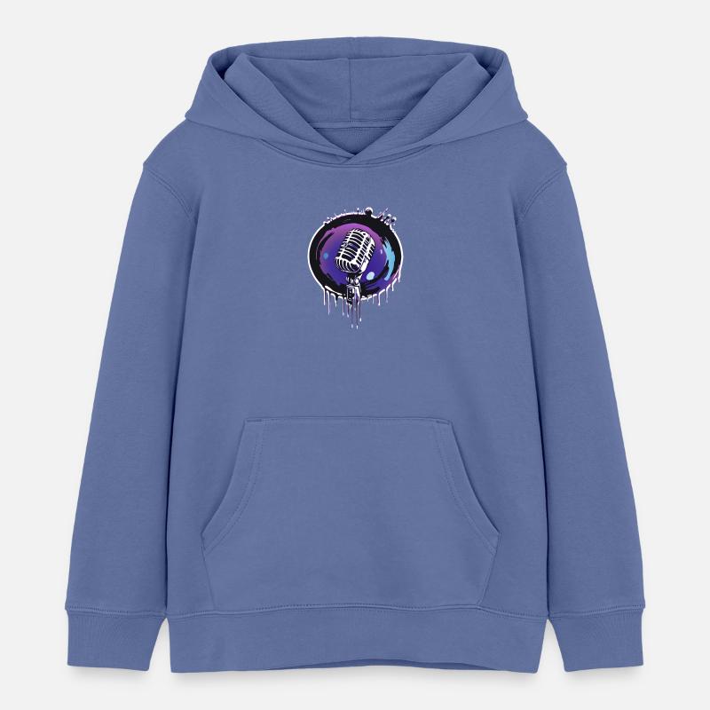 Microphone - Sweat à capuche enfant bio Stanley/Stella - bleu